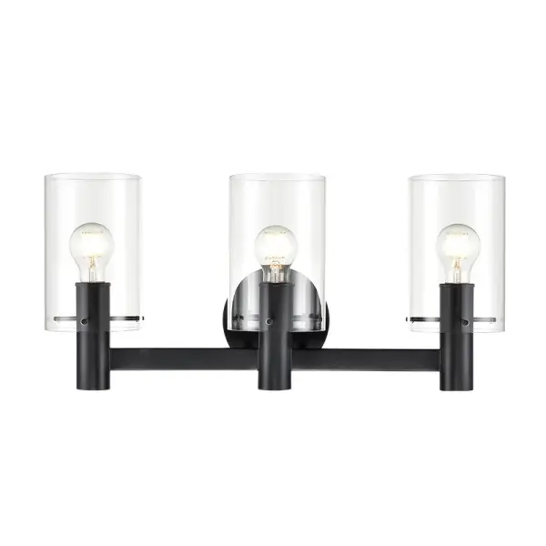 A contemporary vanity light featuring a sophisticated matte black finish that adds modern elegance to any bathroom. Perfect for creating clean, minimalist aesthetics while providing essential task lighting.