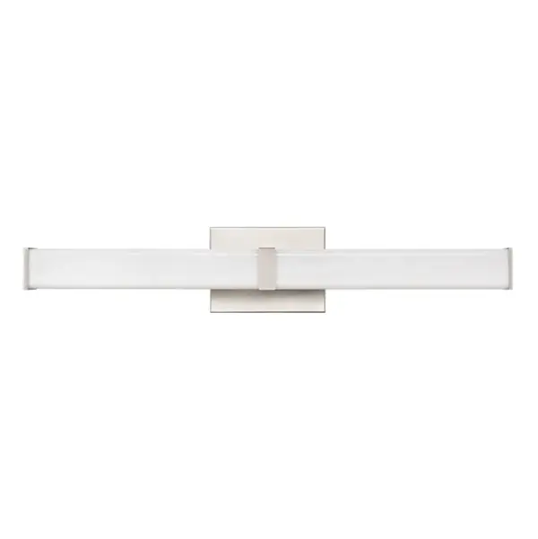 This LED vanity light features 90 CRI for exceptional color accuracy, making it ideal for grooming tasks. The brushed nickel finish offers a versatile, contemporary look that complements various bathroom styles.