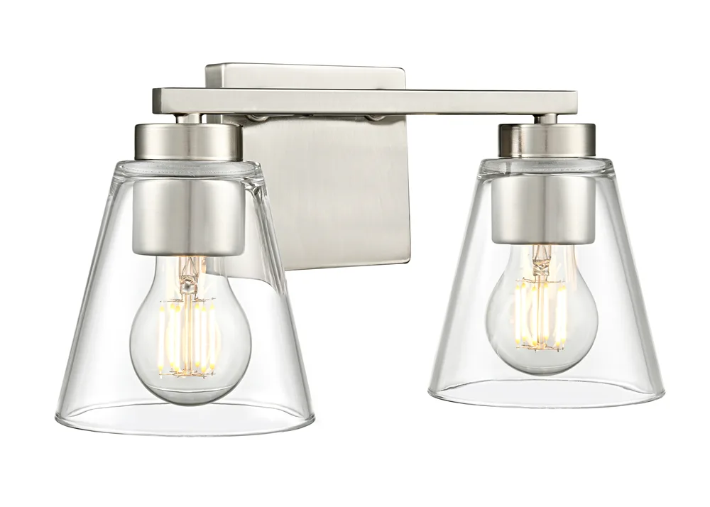 Strayhan 2-Light Vanity in Brushed Nickel