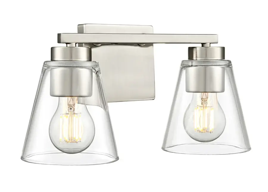 Strayhan 2-Light Vanity in Brushed Nickel