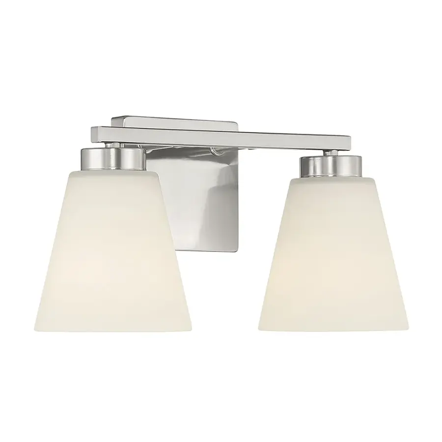 Strayhan 2-Light Brushed Nickel Vanity Bar