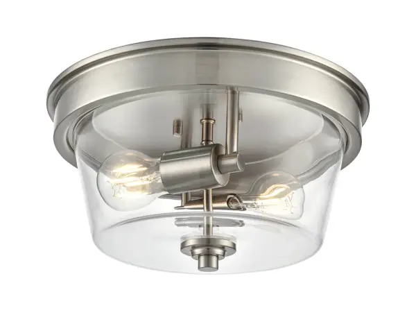 Strayhan 2-Light Flush Mount in Brushed Nickel