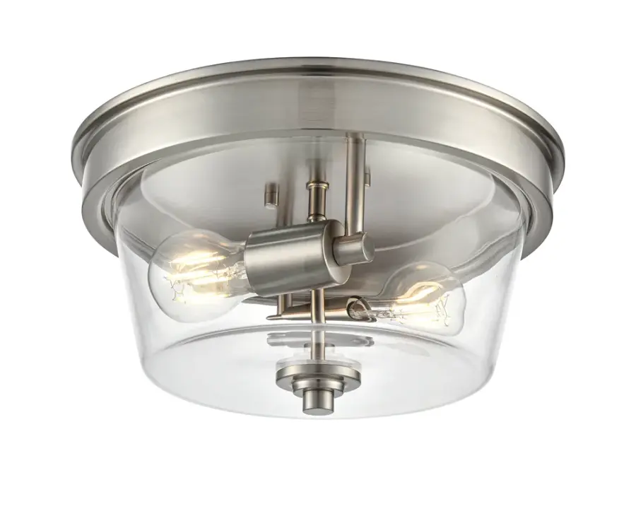 Strayhan 2-Light Flush Mount in Brushed Nickel