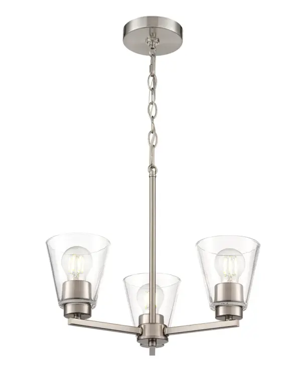 Strayhan Crystal Glass Sconce in Brushed Nickel