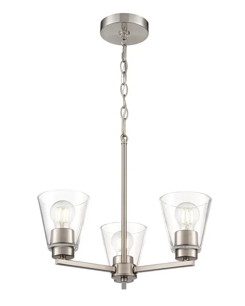 Strayhan Crystal Glass Sconce in Brushed Nickel