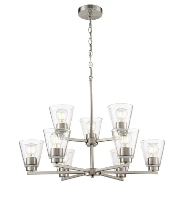 Strayhan 9-Light Chandelier in Brushed Nickel