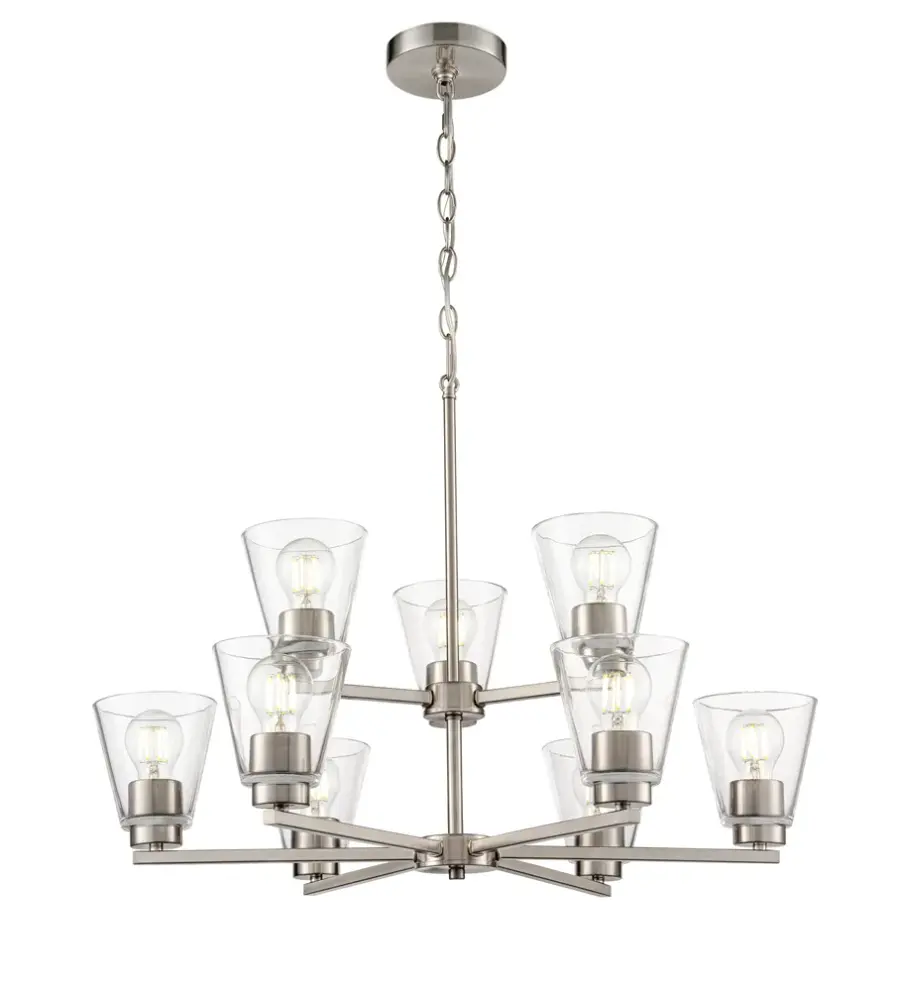 Strayhan 9-Light Chandelier in Brushed Nickel