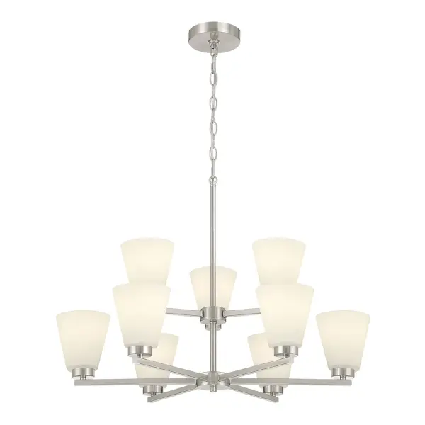 Strayhan 9-Light Chandelier in Brushed Nickel