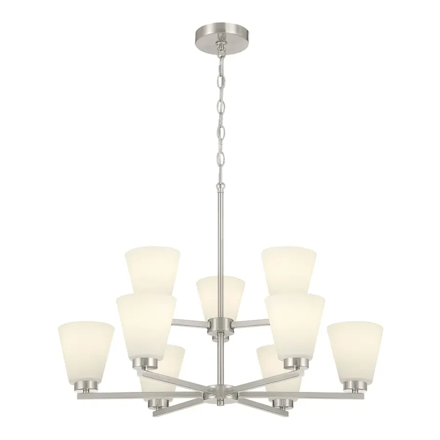 Strayhan 9-Light Chandelier in Brushed Nickel