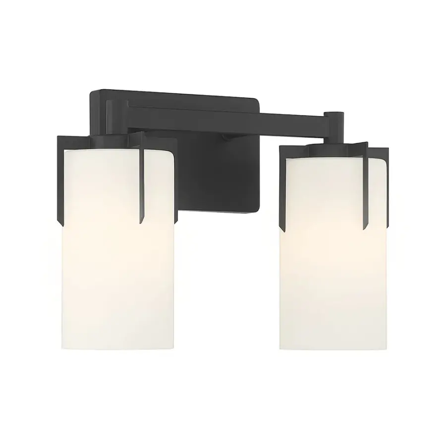 Froselle 2-Light Vanity Fixture in Matte Black