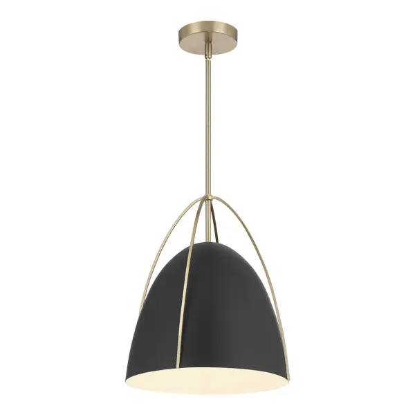 The Pomelle pendant combines industrial-inspired steel construction with sophisticated modern gold accents, creating a striking focal point perfect for contemporary kitchens and entryways.