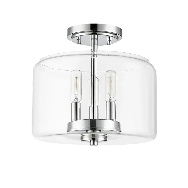Chrome Semi-Flush Mount Ceiling Light