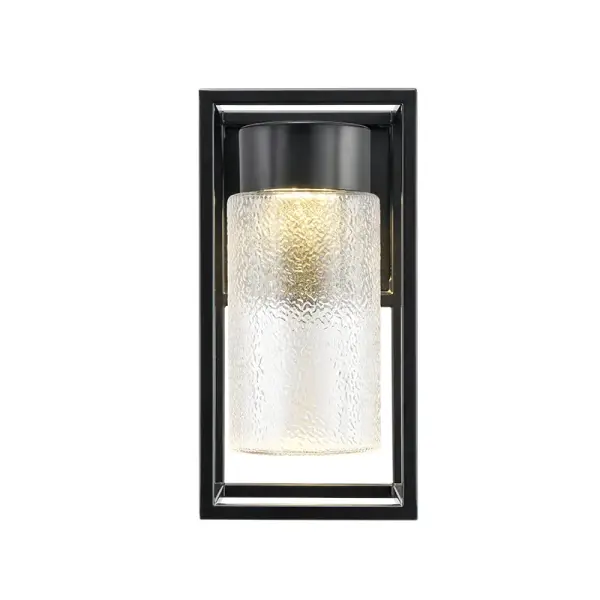 This outdoor LED wall sconce combines modern design with high-performance lighting technology. Featuring 90 CRI for exceptional color accuracy and energy-efficient LED technology in a durable powder-coated black finish.