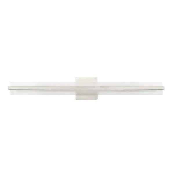 This LED vanity light delivers exceptional color rendering with 90 CRI, ensuring accurate makeup application and grooming. The brushed nickel finish provides a versatile, contemporary look that complements various bathroom styles.