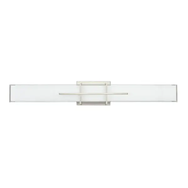 This LED vanity light delivers exceptional 90 CRI color accuracy in a versatile brushed nickel finish, ideal for makeup application and grooming tasks where true color representation matters.