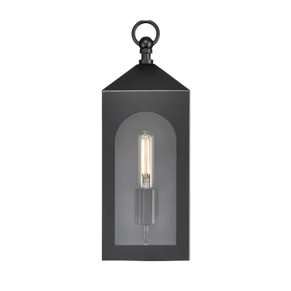 The 7801 outdoor light features a powder coated black finish designed for exterior applications. Its contemporary styling and weather-resistant coating make it suitable for various outdoor settings.