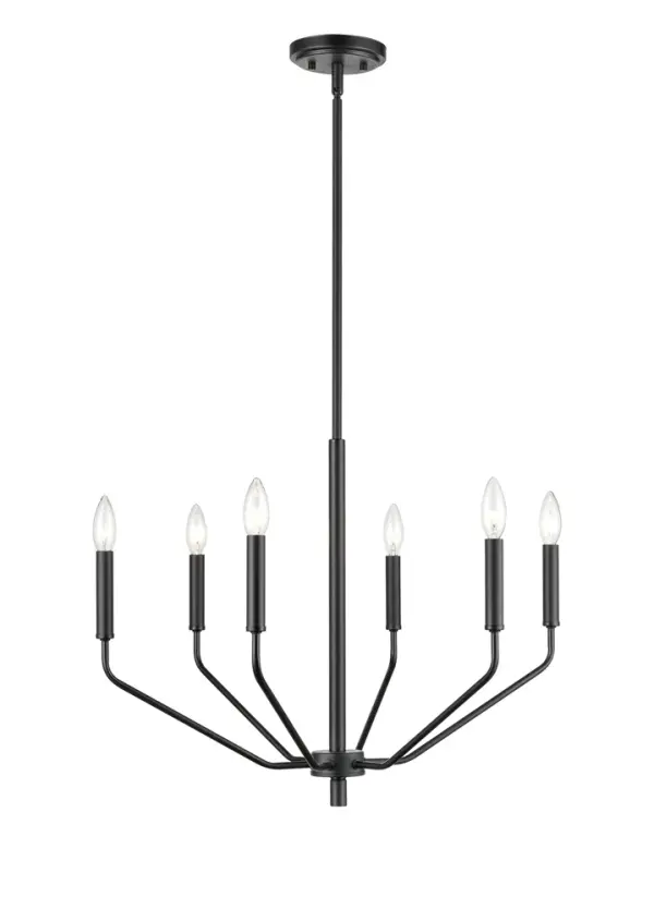 8166 Matte Black Chandelier