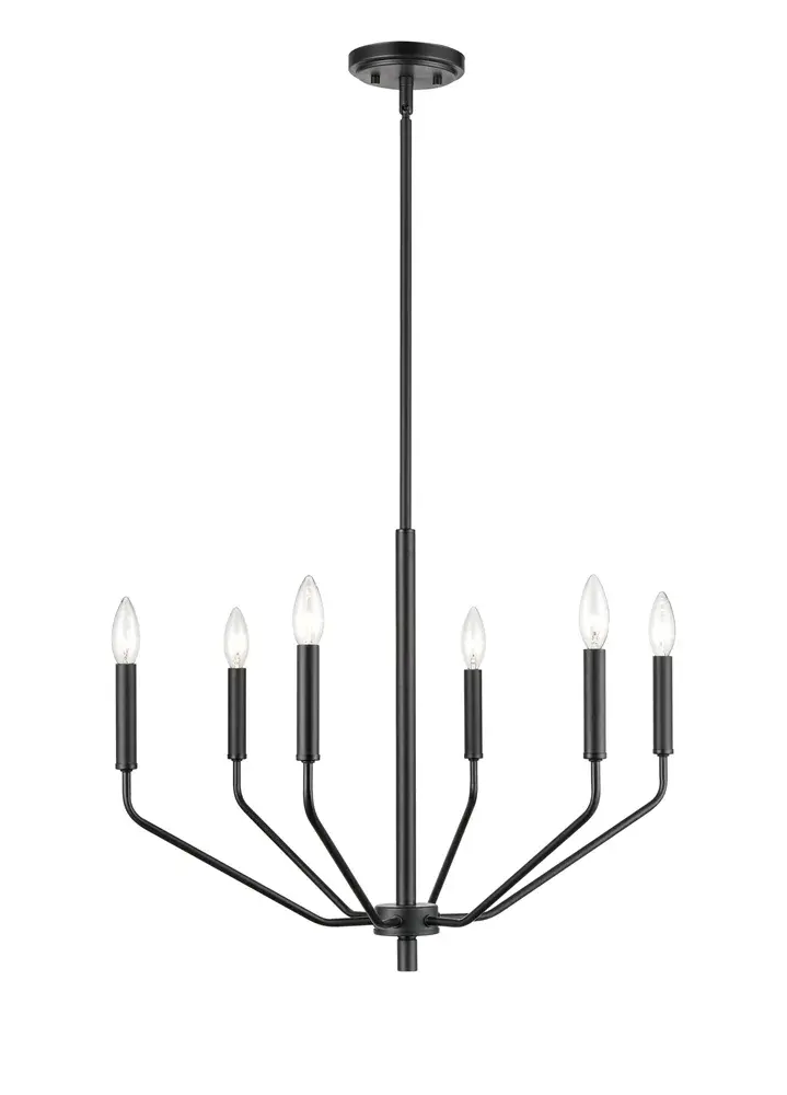 8166 Matte Black Chandelier