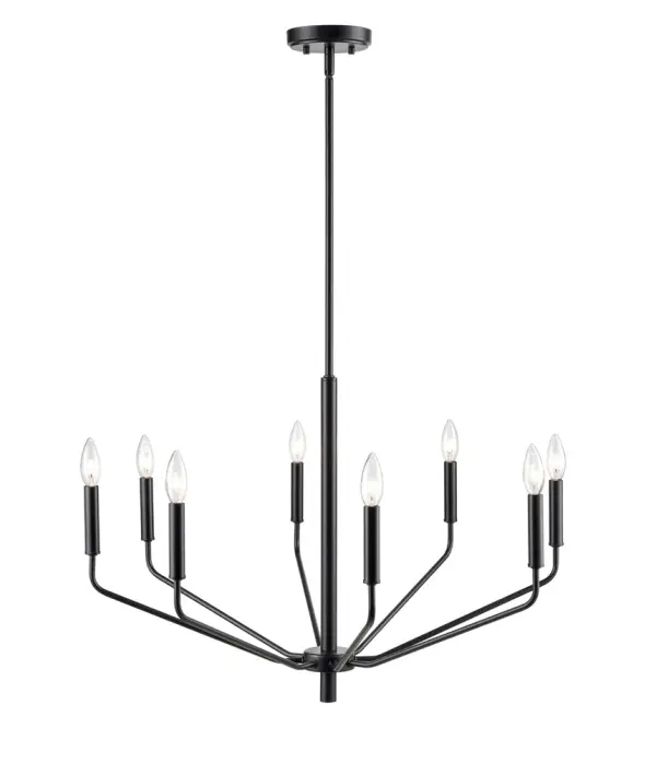 8168 Matte Black Chandelier