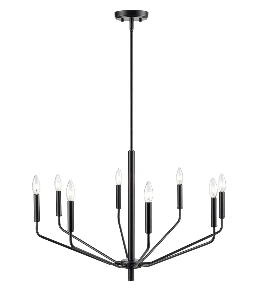 8168 Matte Black Chandelier
