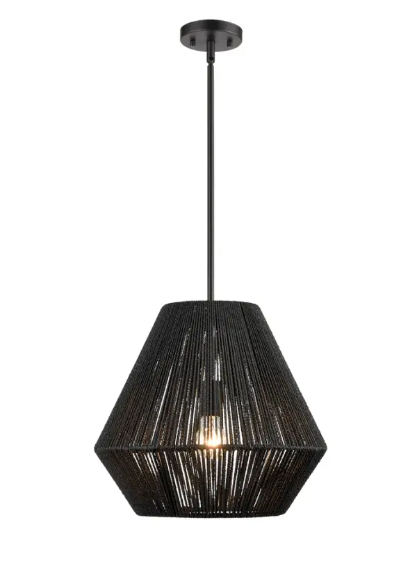 The 9022 pendant in matte black offers a clean, contemporary aesthetic that complements modern and industrial interiors. Its neutral finish makes it adaptable to various room settings and design schemes.