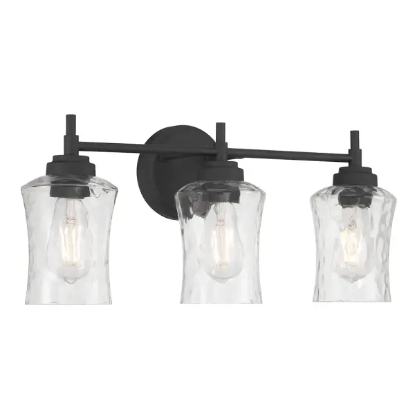 Clarvyn Matte Black Water Glass Vanity Light