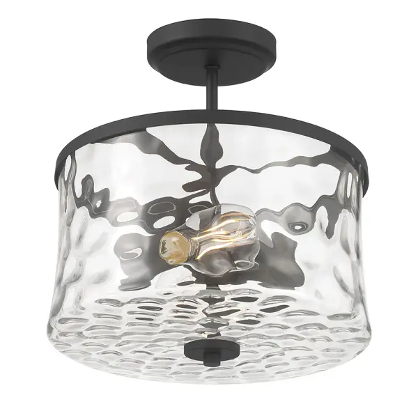 Clarvyn 2-Light Semi-Flush Mount in Matte Black