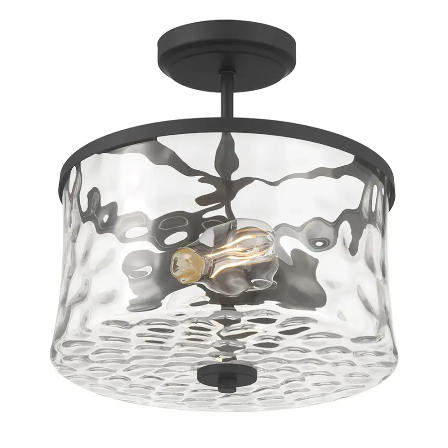 Clarvyn 2-Light Semi-Flush Mount in Matte Black