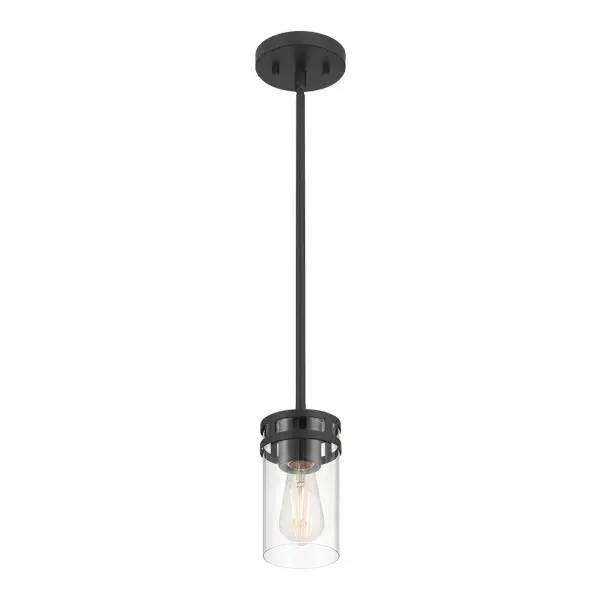 Lundun 1-Light Mini Pendant in Matte Black
