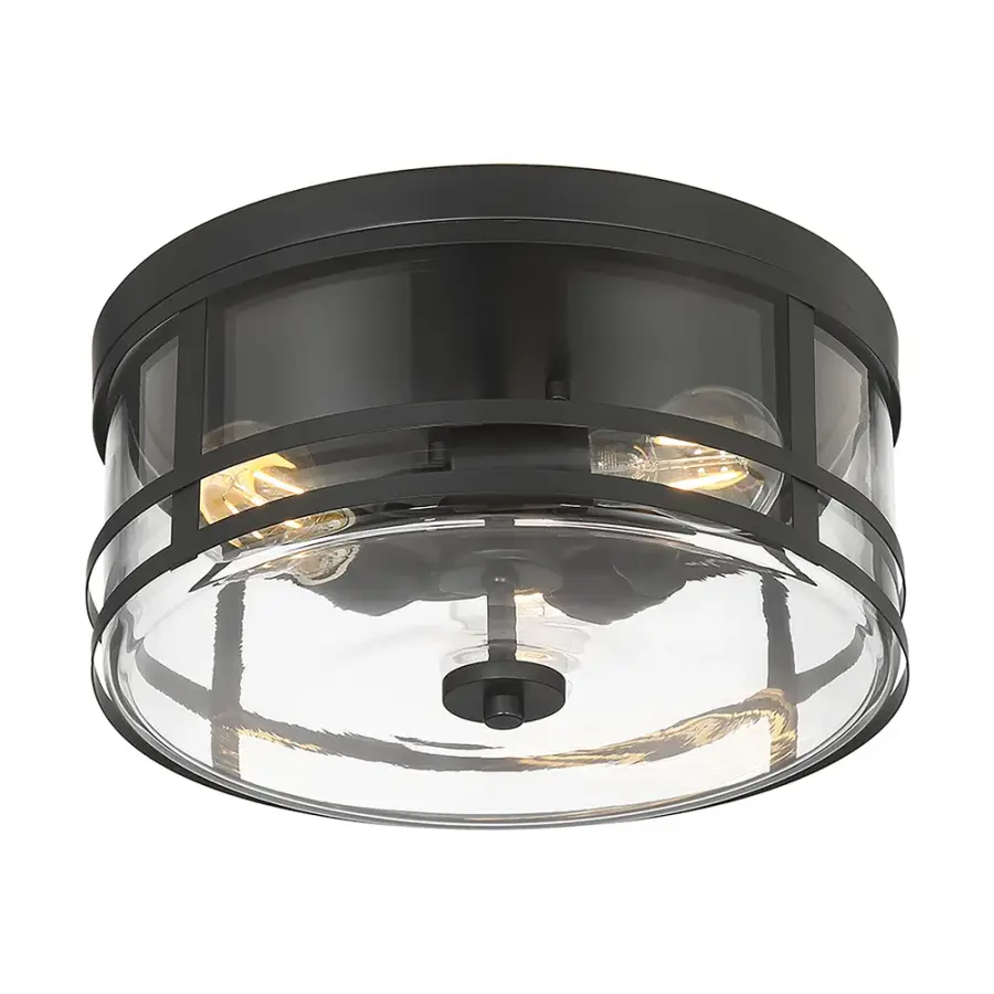 Lundun 3-Light Flush Mount in Matte Black