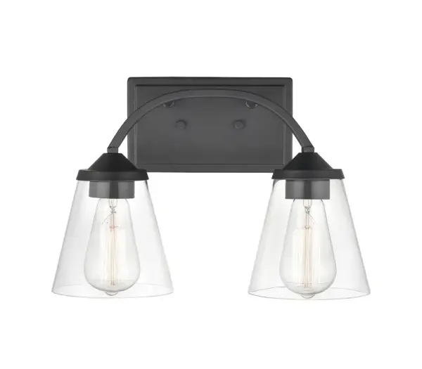 The 9102 vanity light delivers contemporary style with its matte black finish, perfect for updating bathroom spaces with a modern, sophisticated look that complements a variety of design aesthetics.