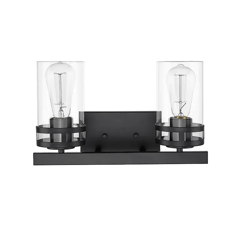 91022 Matte Black Bath Vanity Light