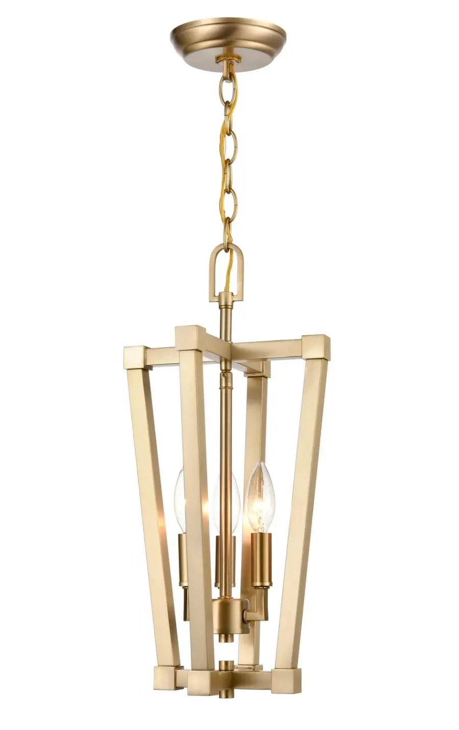 Three Light Pendant in Modern Gold