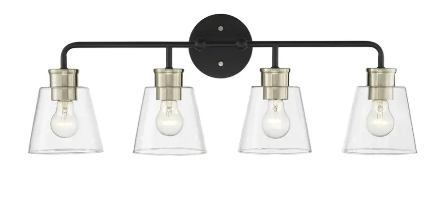 9134 Matte Black Bath Vanity Light