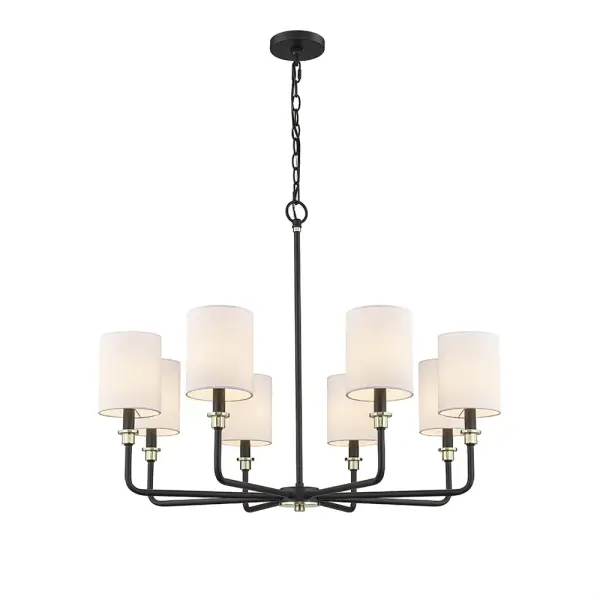 The 9148 chandelier delivers striking visual impact with its matte black finish, perfect for modern and industrial-inspired interiors. A versatile statement piece that anchors dining rooms and entryways with sophistication.