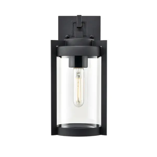 A contemporary outdoor light fixture with a durable textured black finish, designed to complement modern and transitional architectural styles while providing reliable exterior illumination.