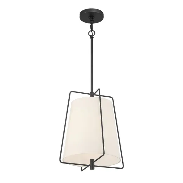 The Vellinor pendant combines a sleek metal framework with a crisp white linen shade, delivering a perfect balance of mid-century charm and contemporary style. Ideal for creating focal points in kitchens and dining areas.