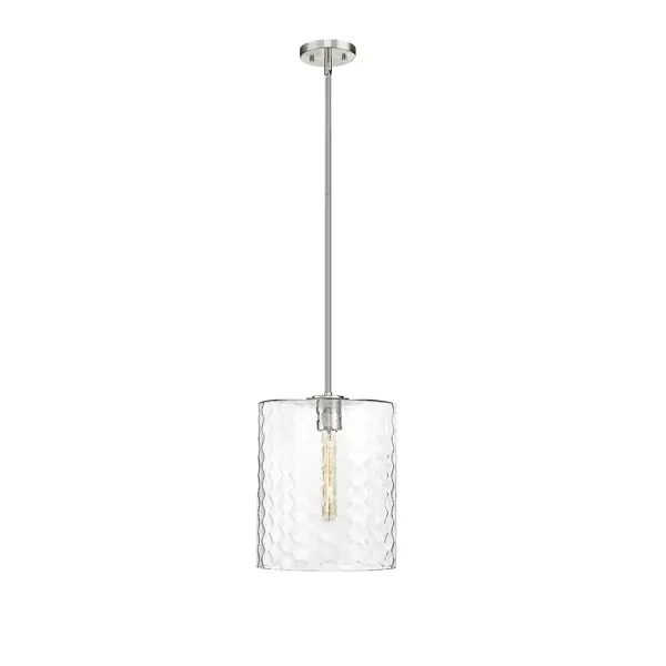 The 9221 pendant in brushed nickel offers a clean, contemporary aesthetic that complements a wide range of interior styles. Its neutral metallic finish makes it an adaptable choice for residential and commercial settings.