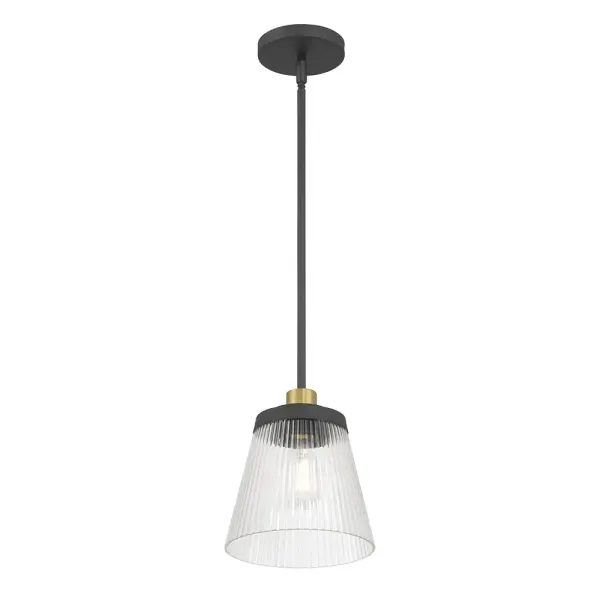 Lustria 1-Light Ribbed Glass Pendant