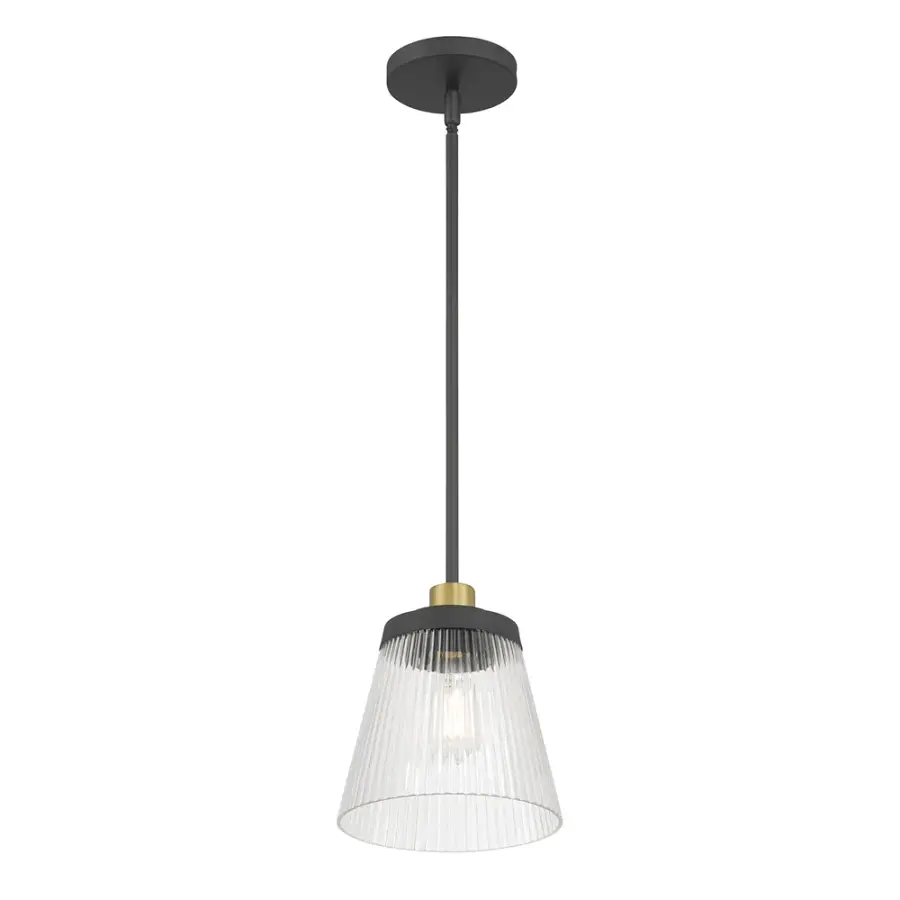 Lustria 1-Light Ribbed Glass Pendant