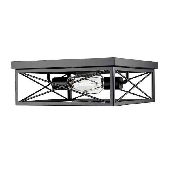 A contemporary flush mount fixture in sophisticated matte black finish, perfect for low-ceiling applications. Delivers clean, minimalist style ideal for hallways, bedrooms, and modern interiors.