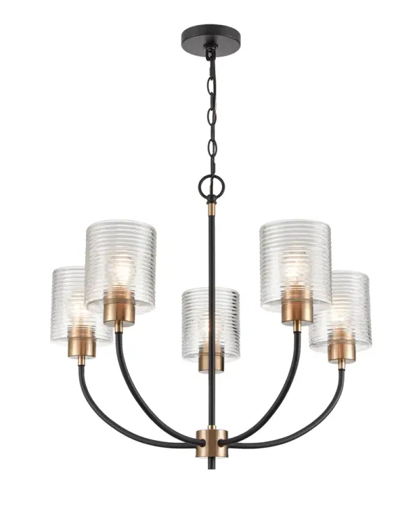 The 9425 chandelier delivers modern sophistication with its matte black finish, making it a versatile statement piece for both residential and commercial spaces seeking clean, contemporary design.
