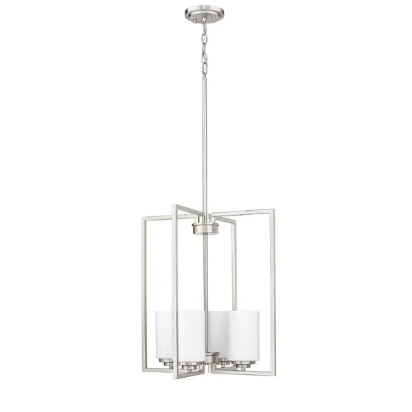 A contemporary pendant light featuring a brushed nickel finish that complements a wide range of interior styles. Its neutral metallic tone works beautifully in both residential and commercial settings.