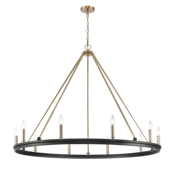 The 9510 chandelier delivers striking visual impact with its matte black finish, perfect for modern and industrial-inspired interiors. A versatile statement piece that anchors dining rooms and entryways with bold sophistication.