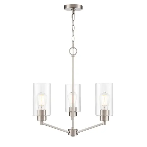 The 9513 chandelier in Brushed Nickel offers timeless appeal with its neutral metallic finish that complements both contemporary and traditional interiors. A reliable choice for various room settings.
