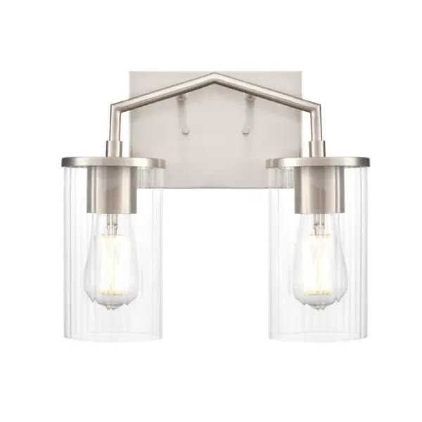 The 9522 vanity light combines transitional styling with a brushed nickel finish, making it an ideal choice for bathroom lighting. Its neutral metallic tone complements various design schemes while providing functional illumination.