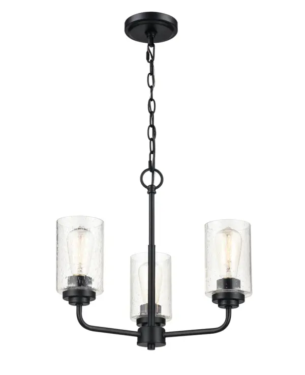 9603 Matte Black Chandelier