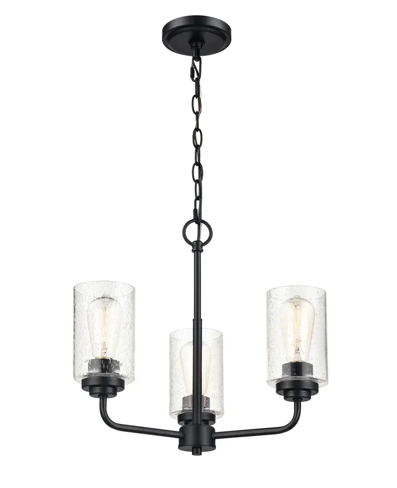 9603 Matte Black Chandelier