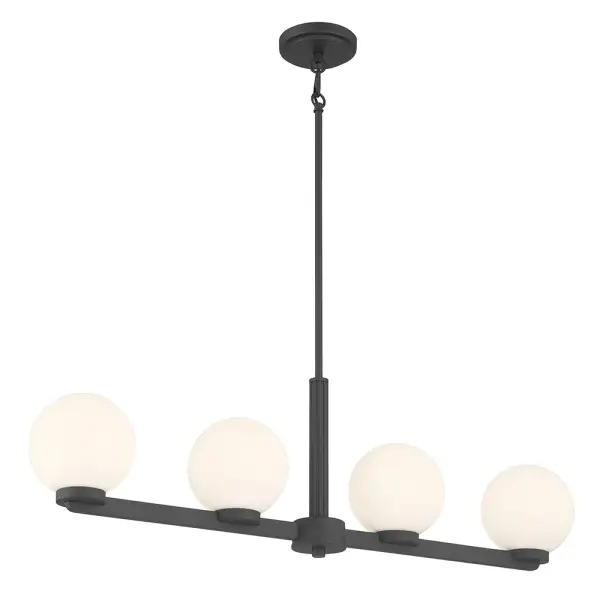 Ardeva 4-Light Linear Chandelier in Matte Black