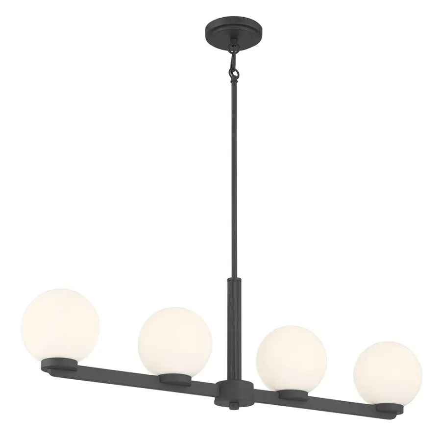 Ardeva 4-Light Linear Chandelier in Matte Black